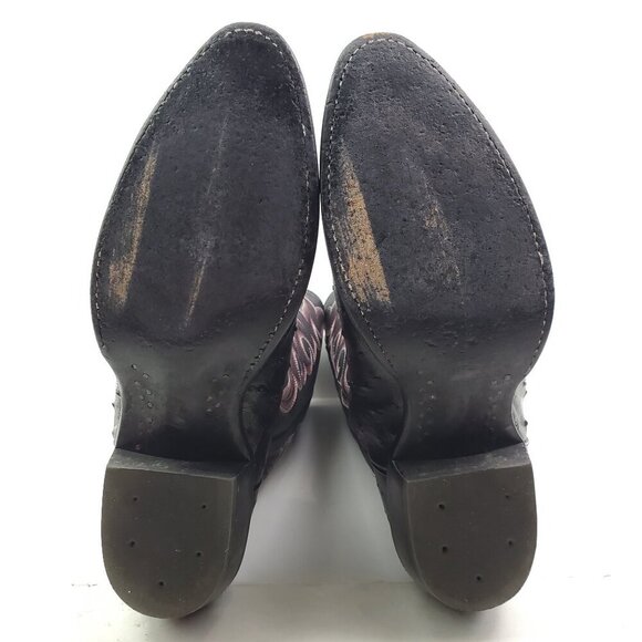 Nocona Boots Black Cherry Full Quill Ostrich Cowboy Barely Worn in Box Men 9.5 D - Picture 3 of 15